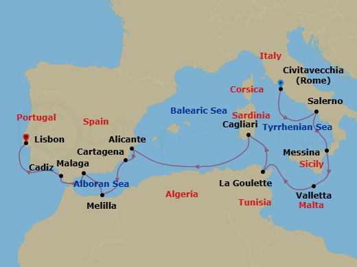 Itinerary map