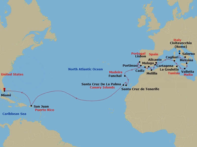 Itinerary map