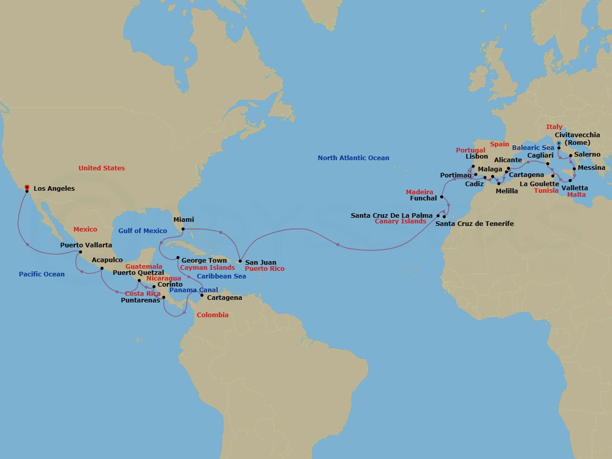 Itinerary map