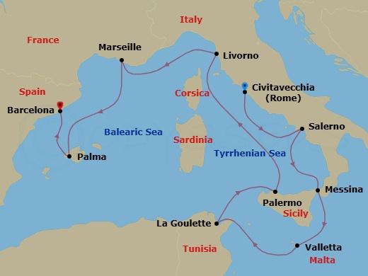Itinerary map