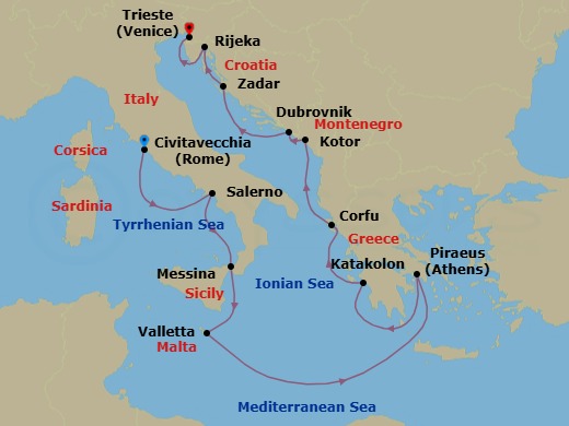 Itinerary map