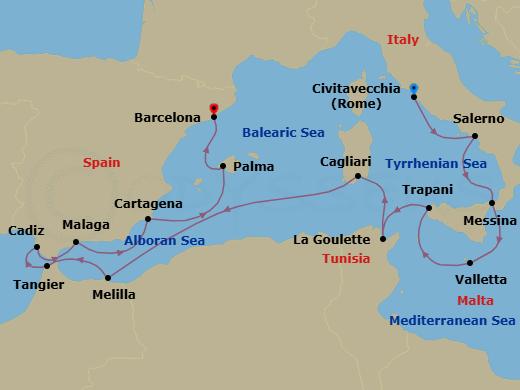 Itinerary map