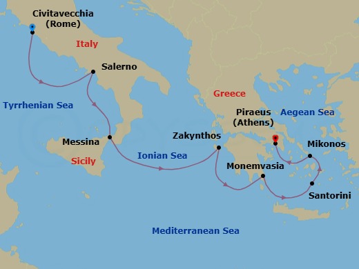 Itinerary map