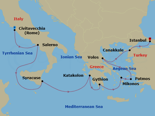 Itinerary map