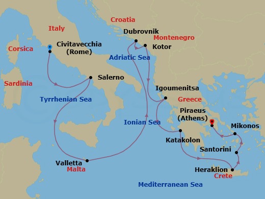 Itinerary map