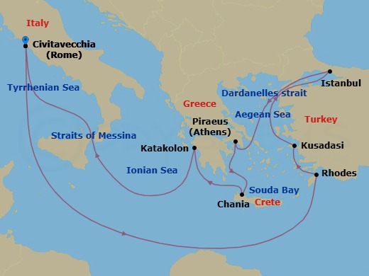 Itinerary map