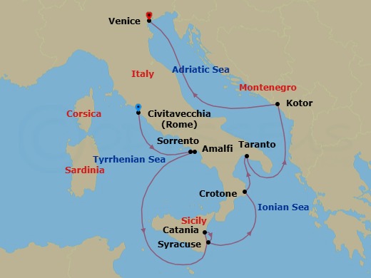 Itinerary map