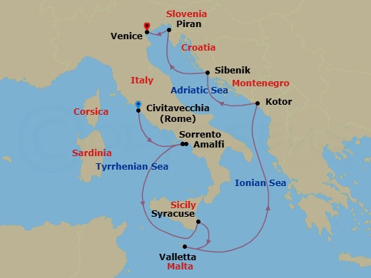 Itinerary map