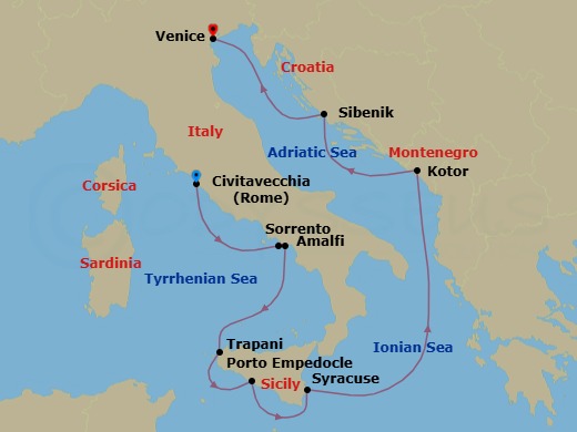 Itinerary map