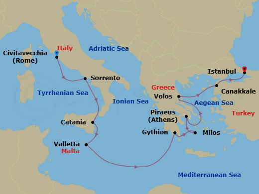 Itinerary map