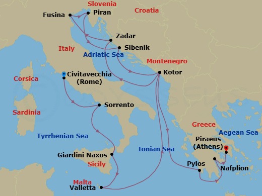 Itinerary map