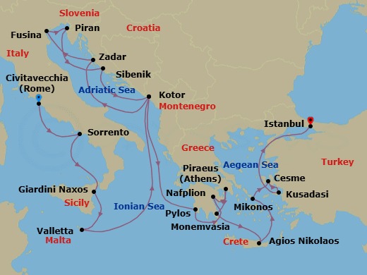 Itinerary map