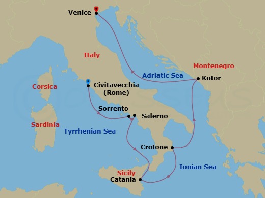 Itinerary map