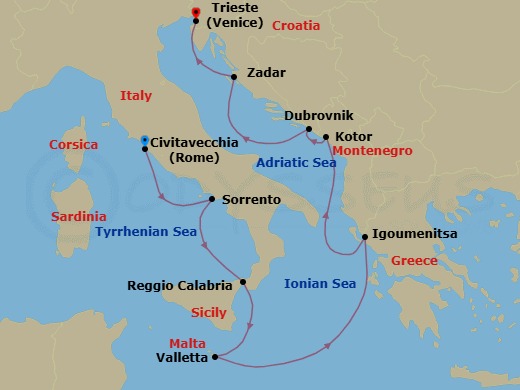 Itinerary map