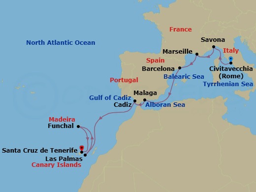 Itinerary map