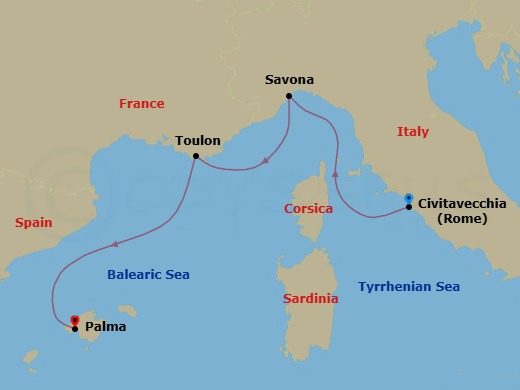 Itinerary map
