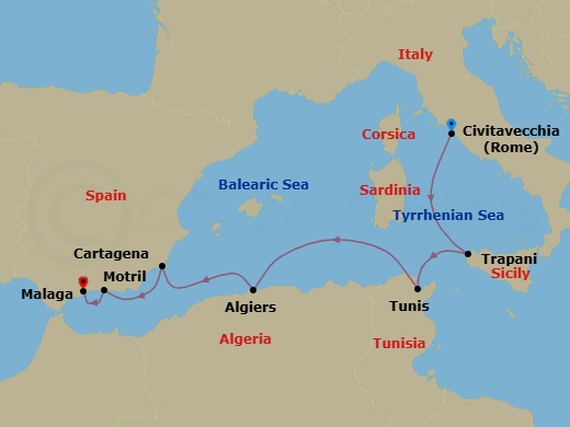 Itinerary map