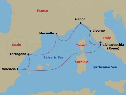 Itinerary map