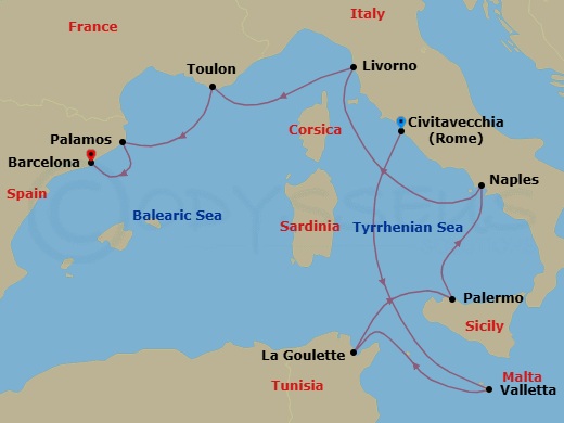 Itinerary map