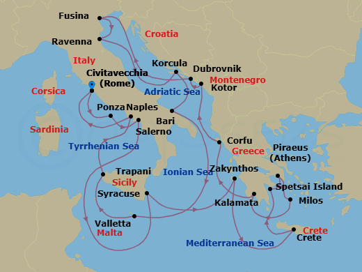 Itinerary map