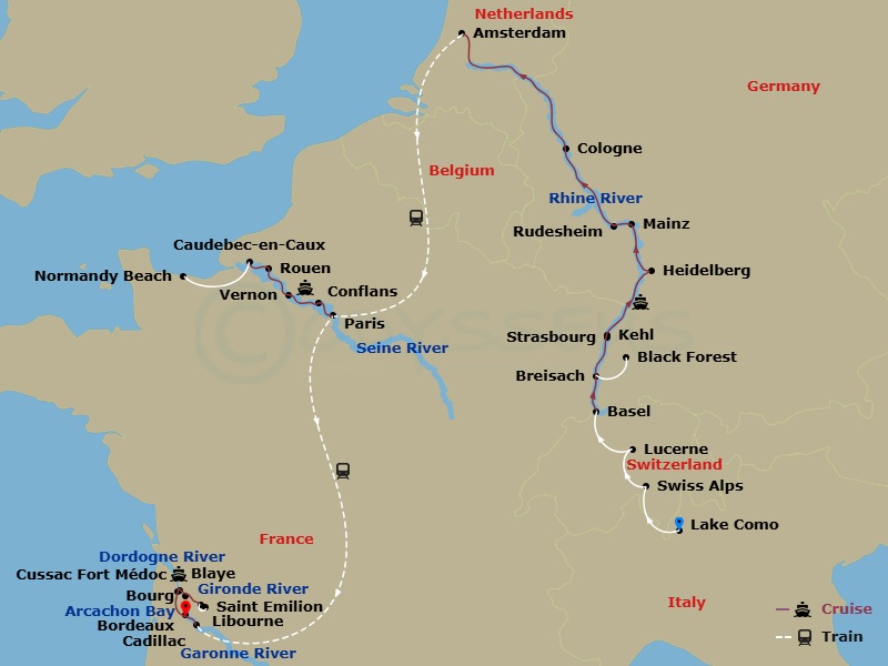 Itinerary map