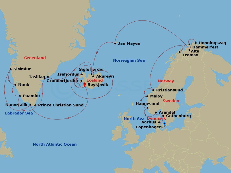 Itinerary map