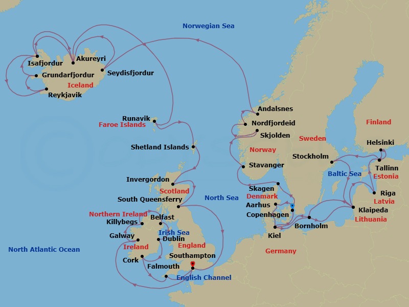 Itinerary map