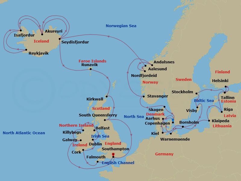Itinerary map