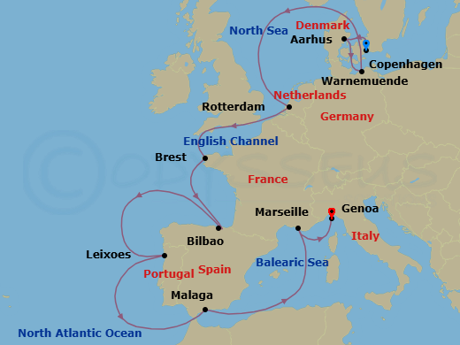 Itinerary map