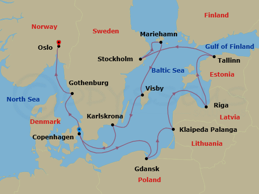 Itinerary map