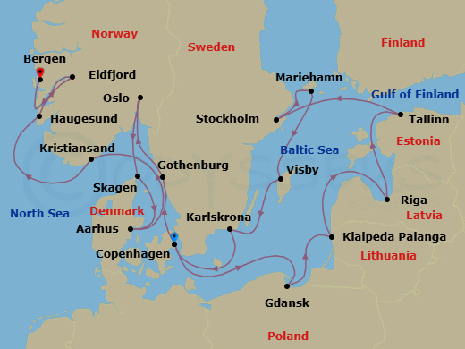 Itinerary map