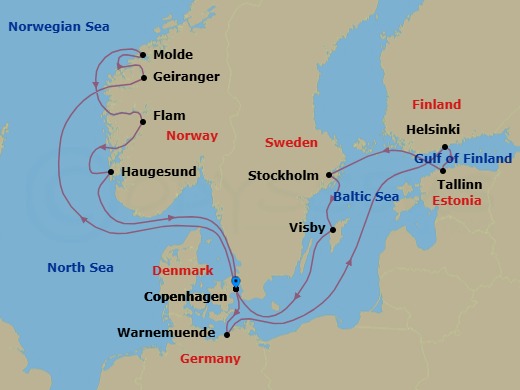 Itinerary map