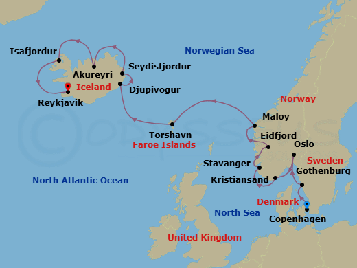 Itinerary map