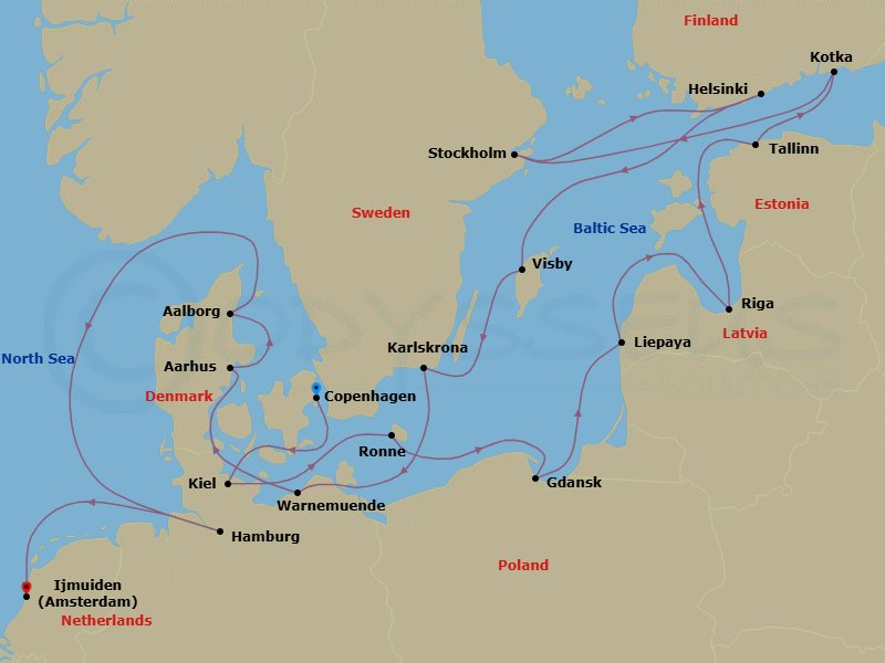Itinerary map