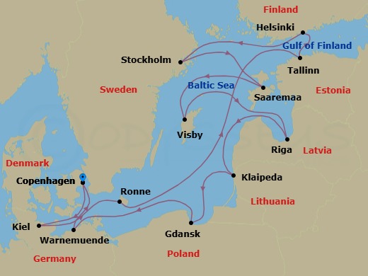 Itinerary map