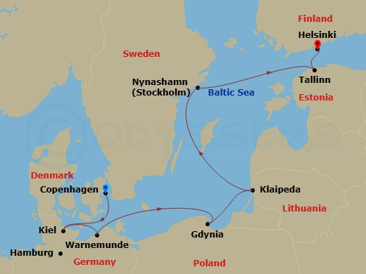 Itinerary map