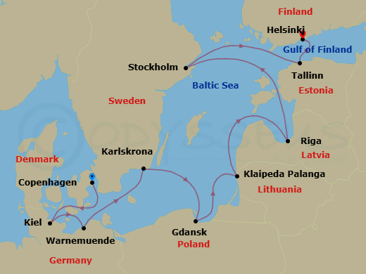 Itinerary map