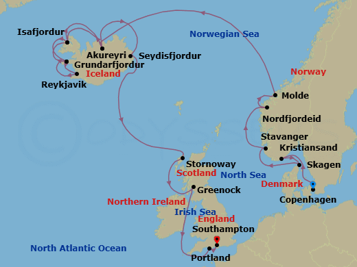 Itinerary map