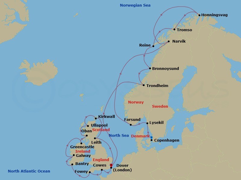 Itinerary map