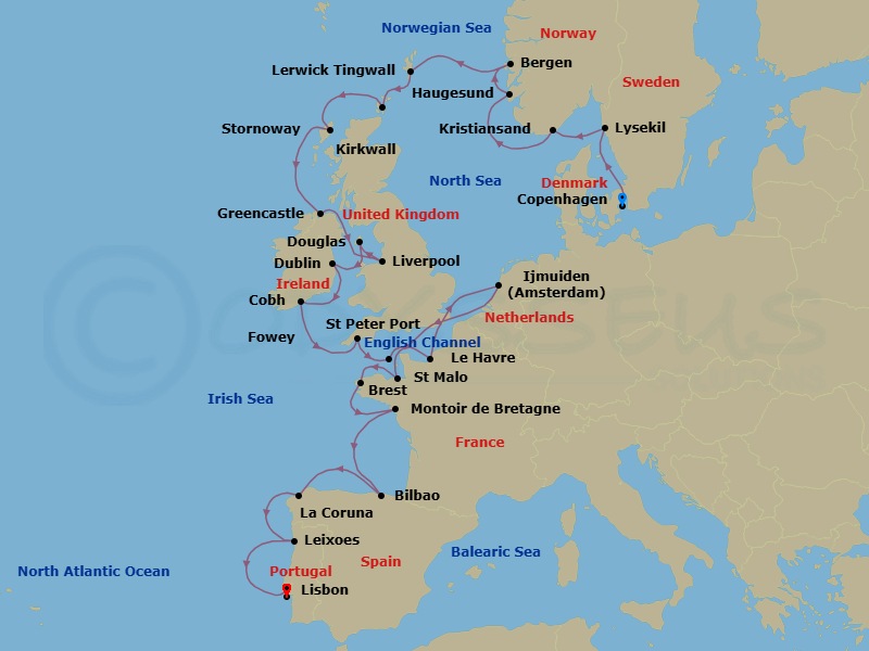 Itinerary map