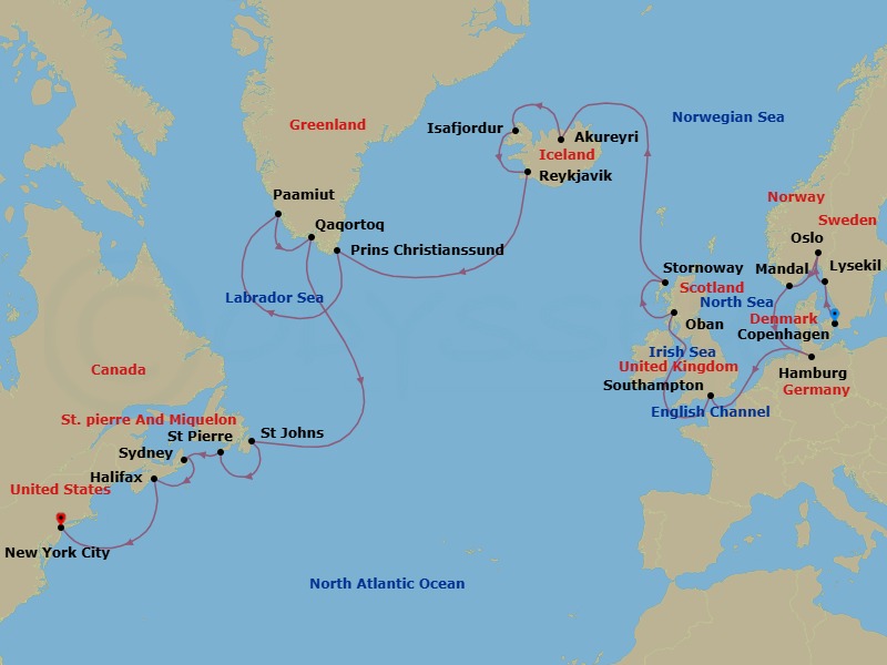 Itinerary map