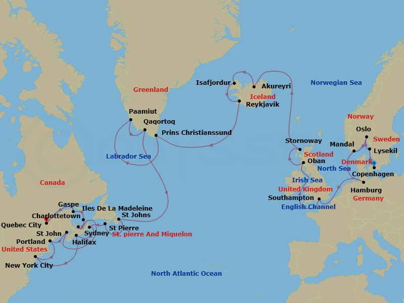 Itinerary map