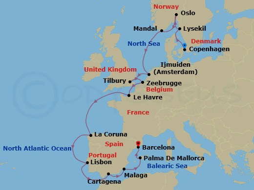 Itinerary map