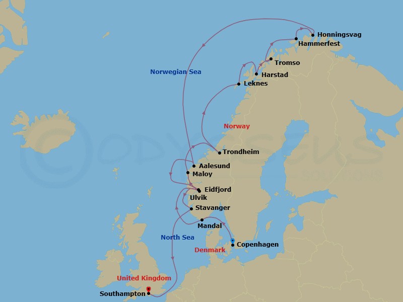 Itinerary map