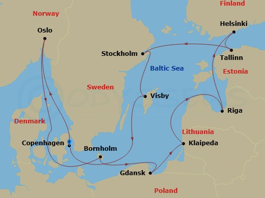 Itinerary map