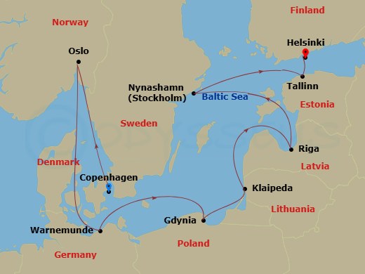 Itinerary map