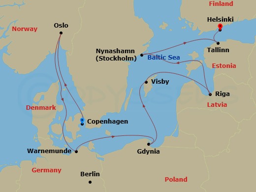 Itinerary map