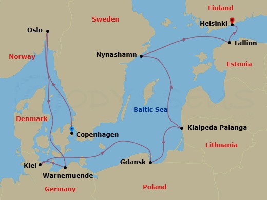 Itinerary map