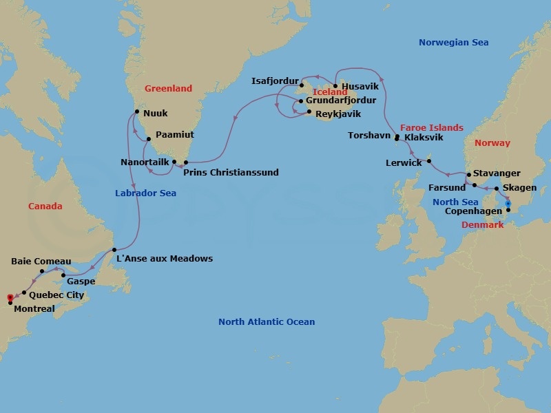 Itinerary map