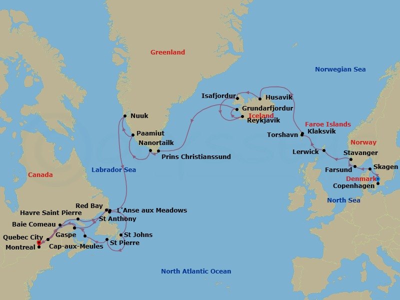 Itinerary map